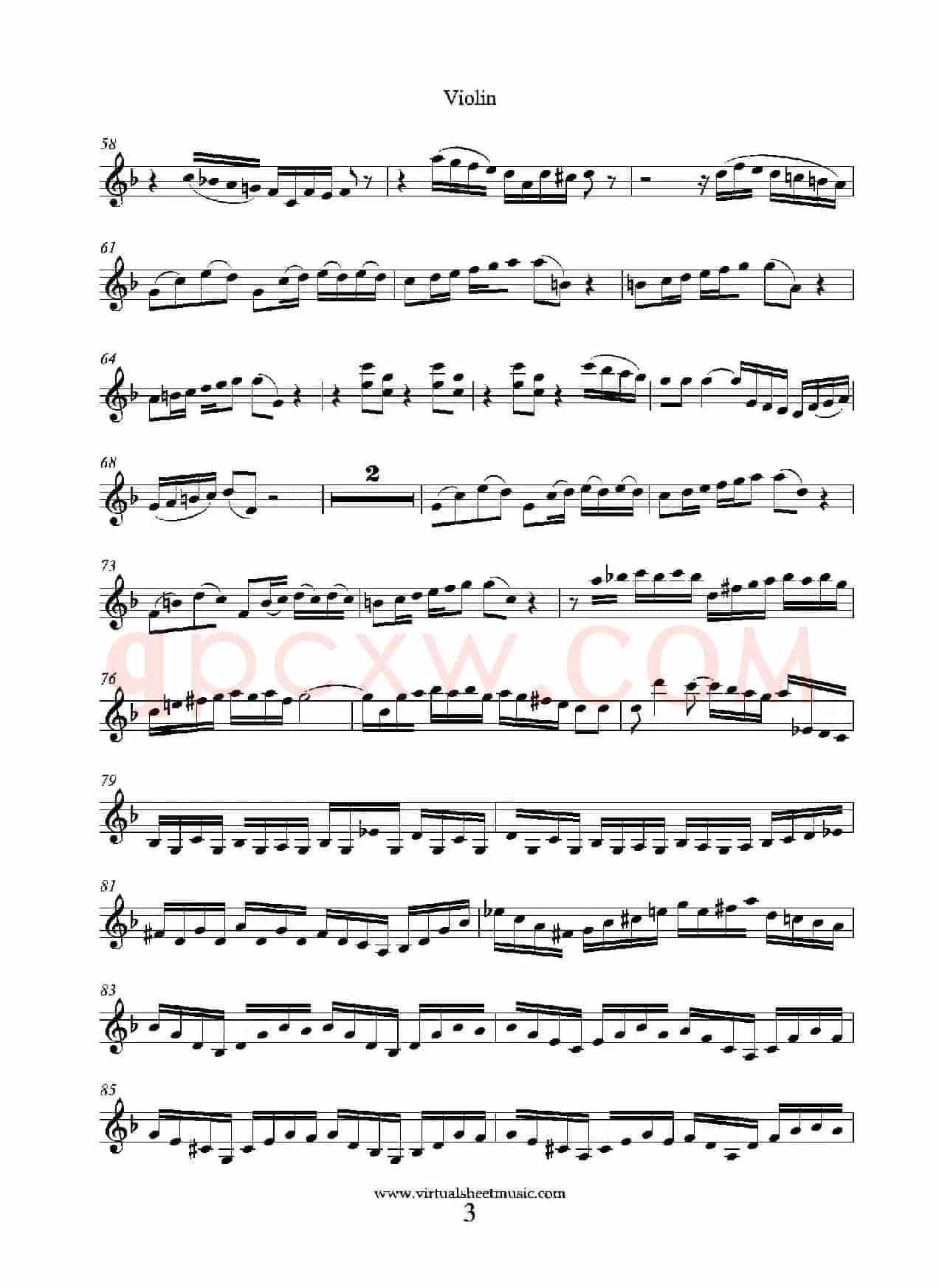 Concerto in D minor（小提琴分谱）