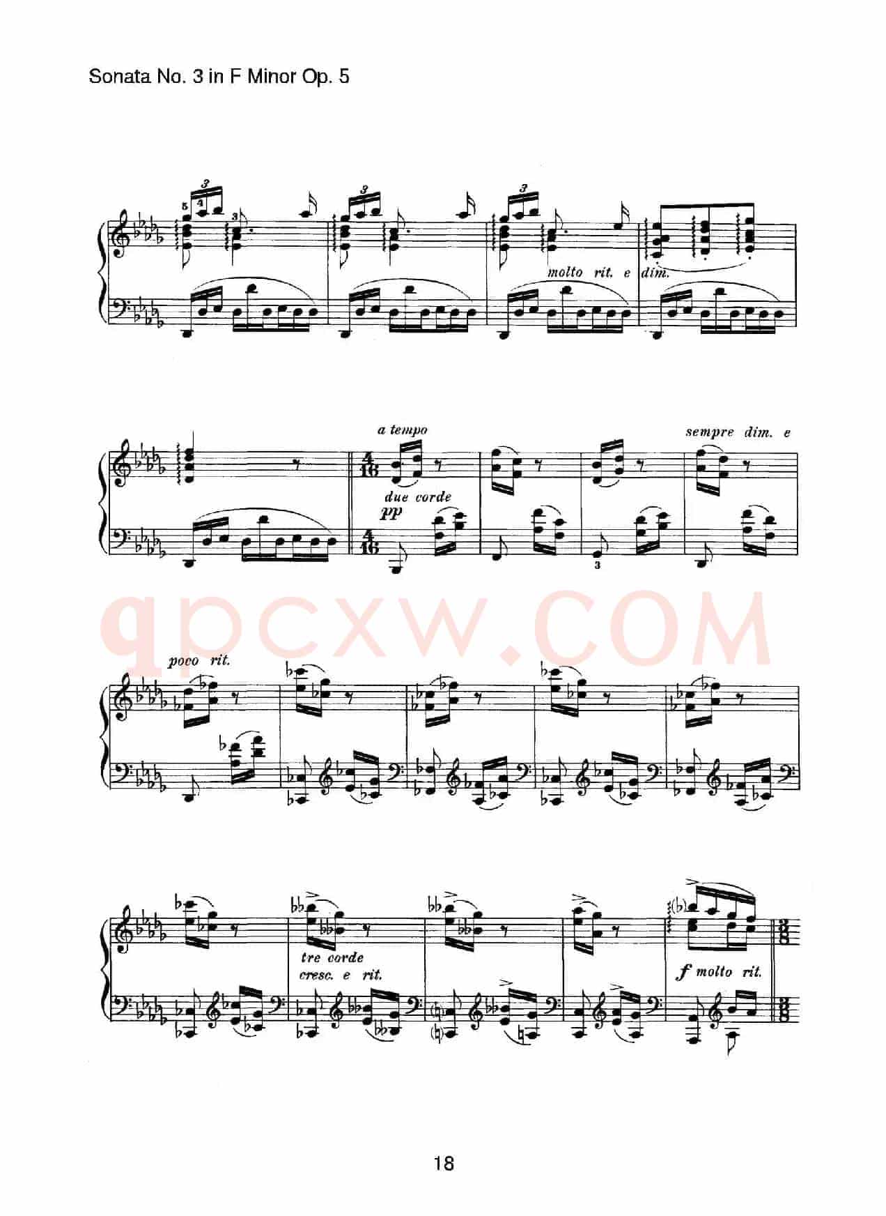 Piano Sonata No.3 in f Minor Op.5(f小调第三钢琴奏鸣曲)
