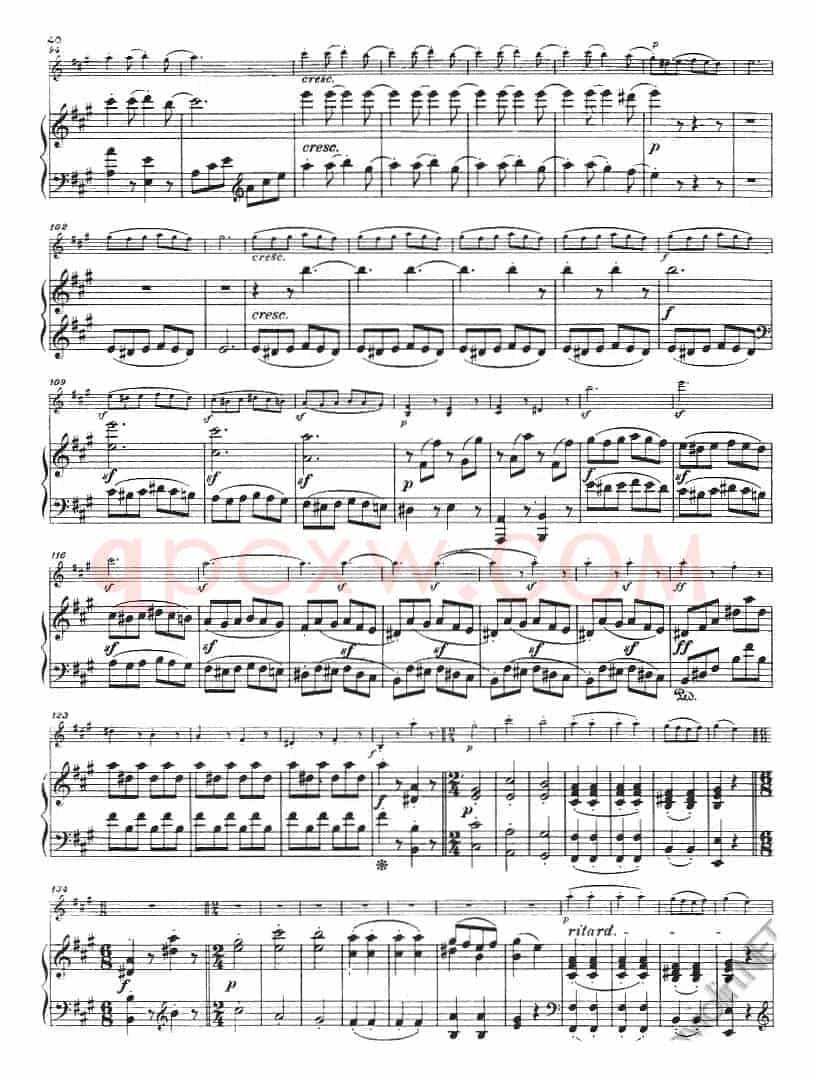 献给好友鲁道尔夫·克鲁采：奏鸣曲（A大调、小提琴+钢琴伴奏）