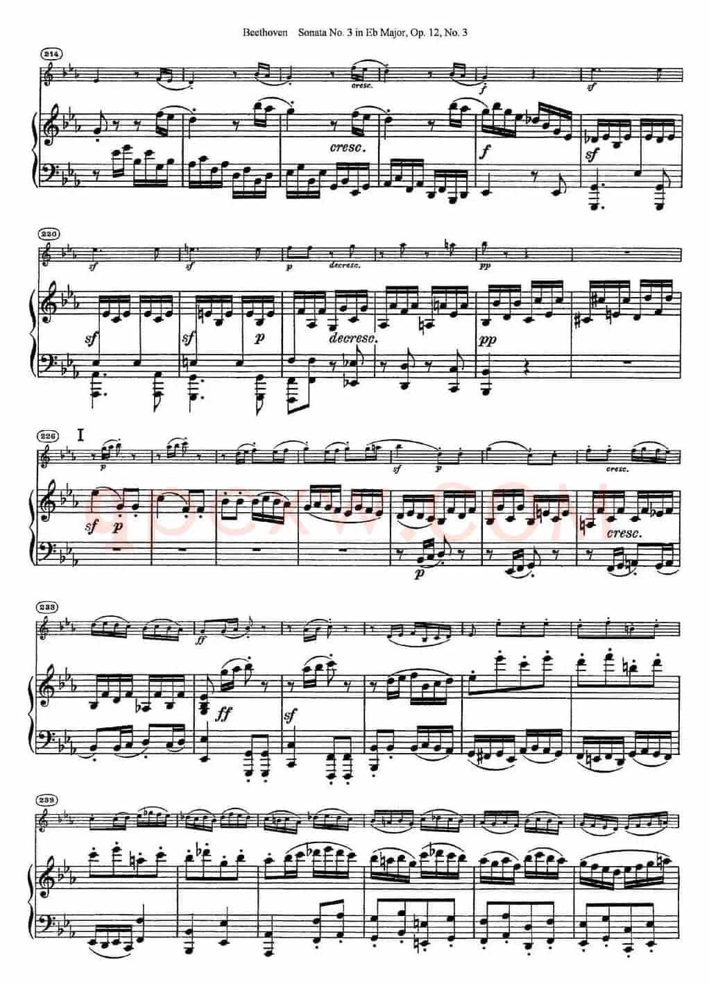 Violin Sonata No.3 in Eb Major Op.12 No.3（小提琴+钢琴伴奏）