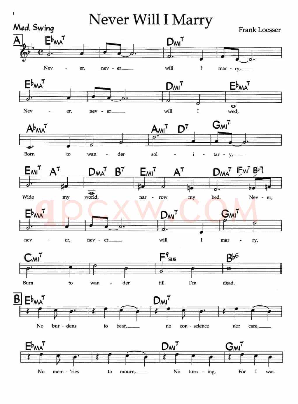 Never Will I Marry（爵士钢琴曲）