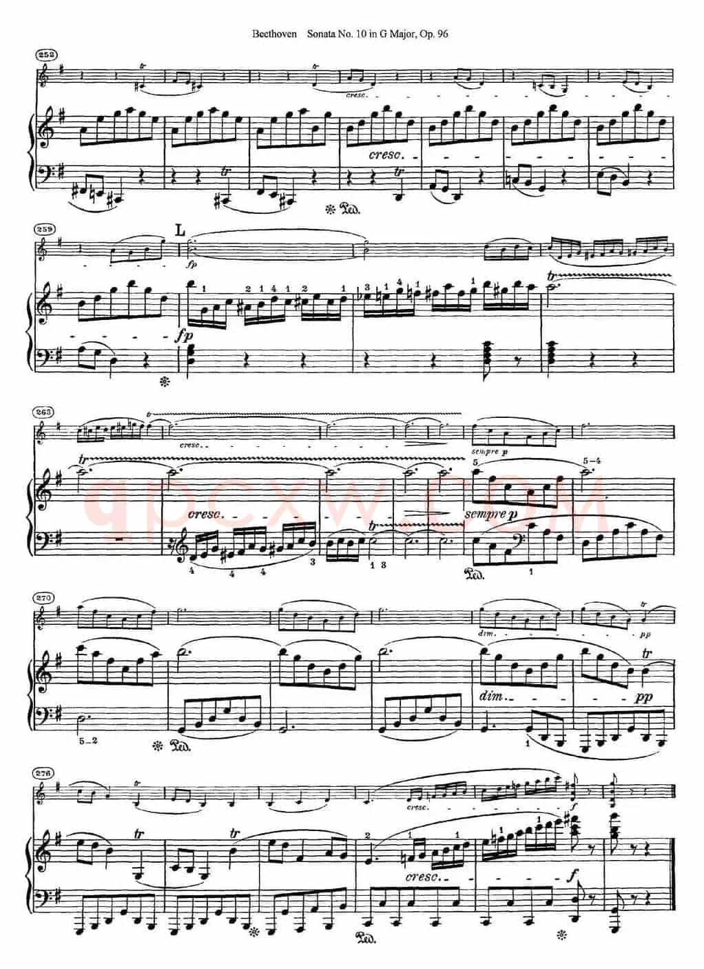 Violin Sonata No.10 in G Major Op.96（小提琴+钢琴伴奏）