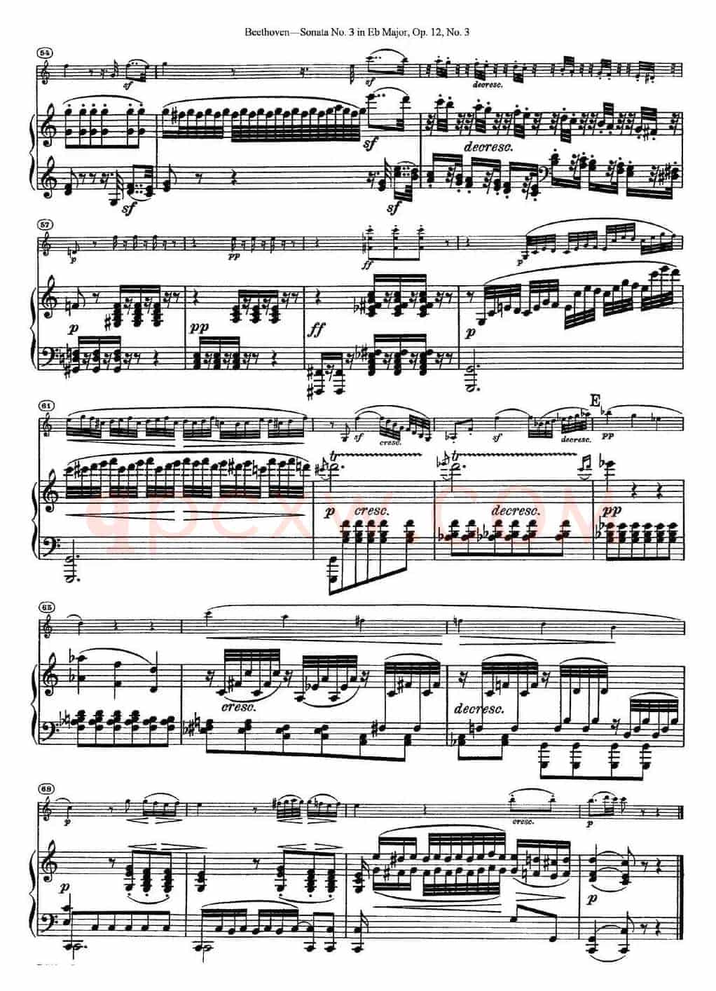 Violin Sonata No.3 in Eb Major Op.12 No.3（小提琴+钢琴伴奏）