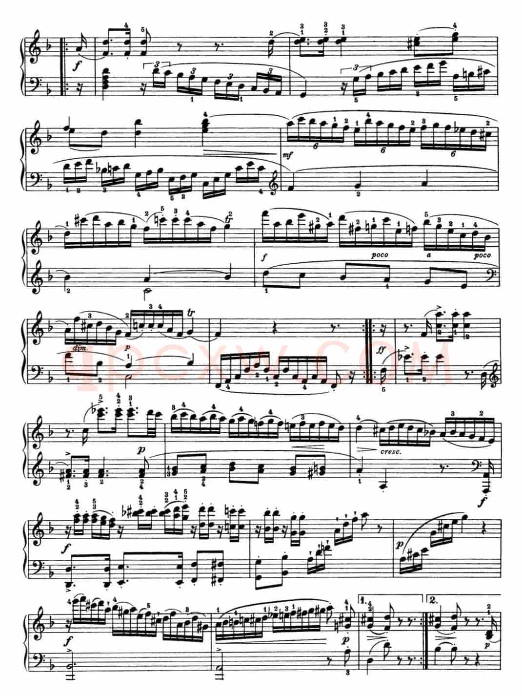 海顿 钢琴奏鸣曲 Hob XVI 42 in D major