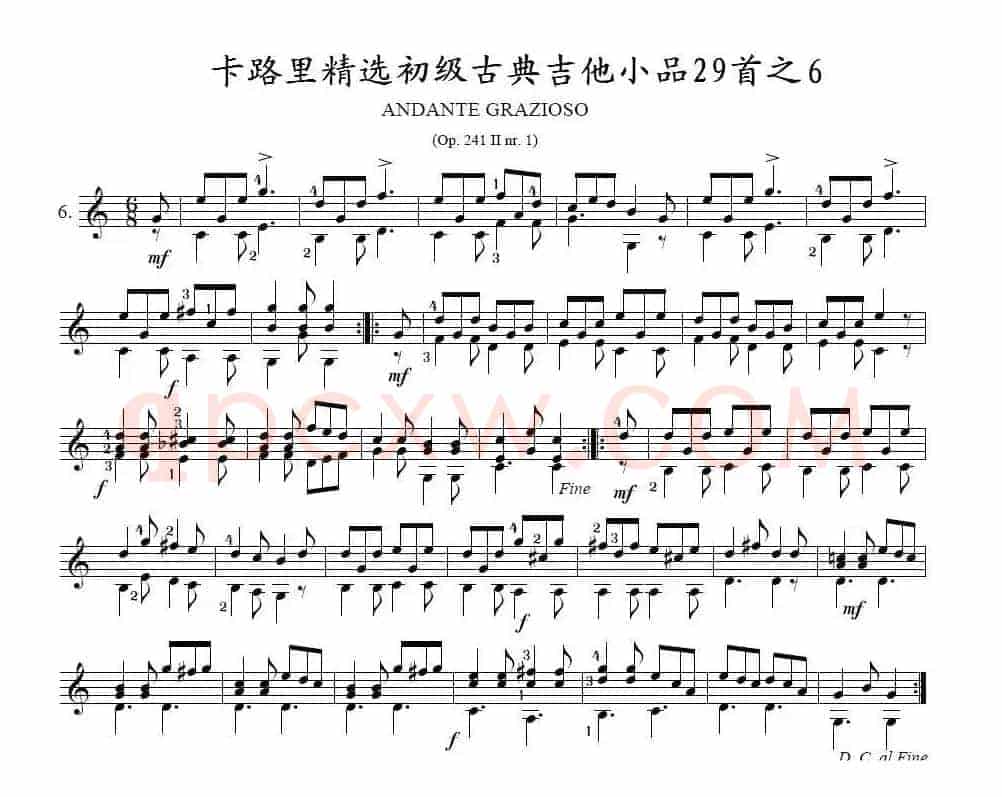 卡路里精选初级古典吉他小品29首之6
