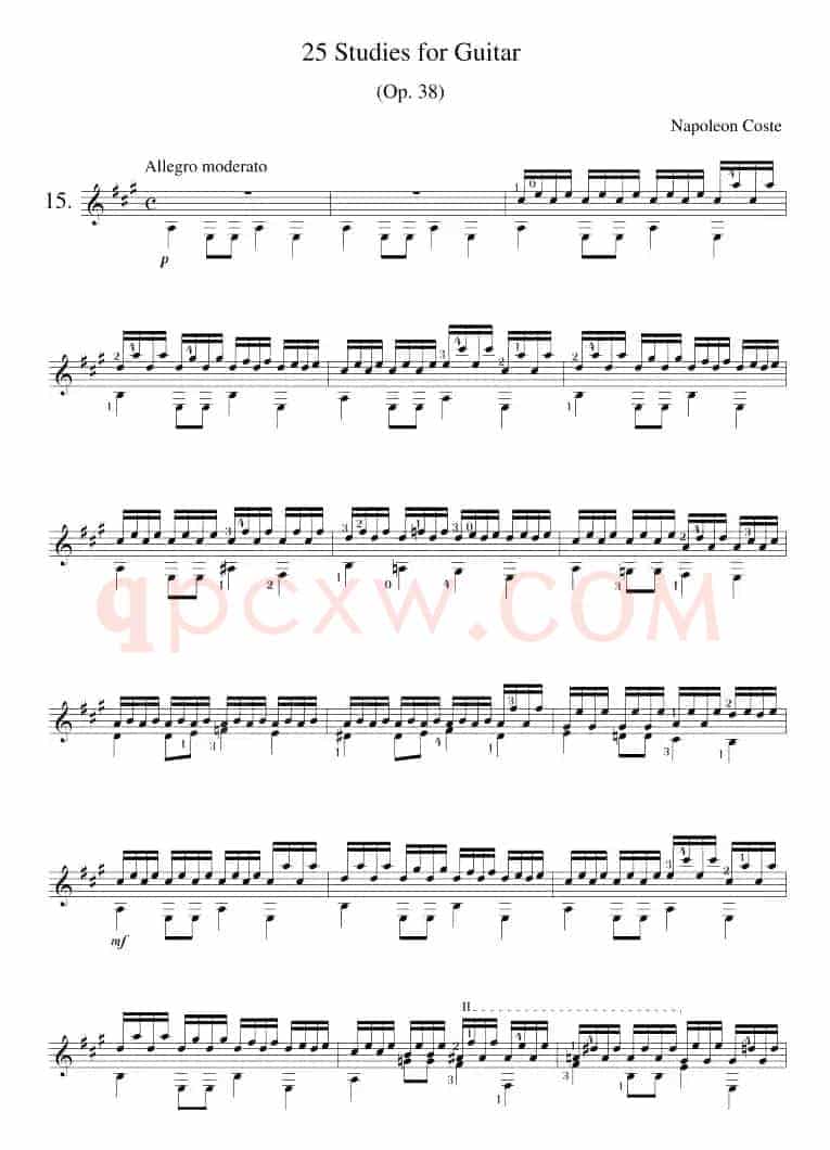Napoleon Coste《25 Studies,Op.38》（STUDY 15）