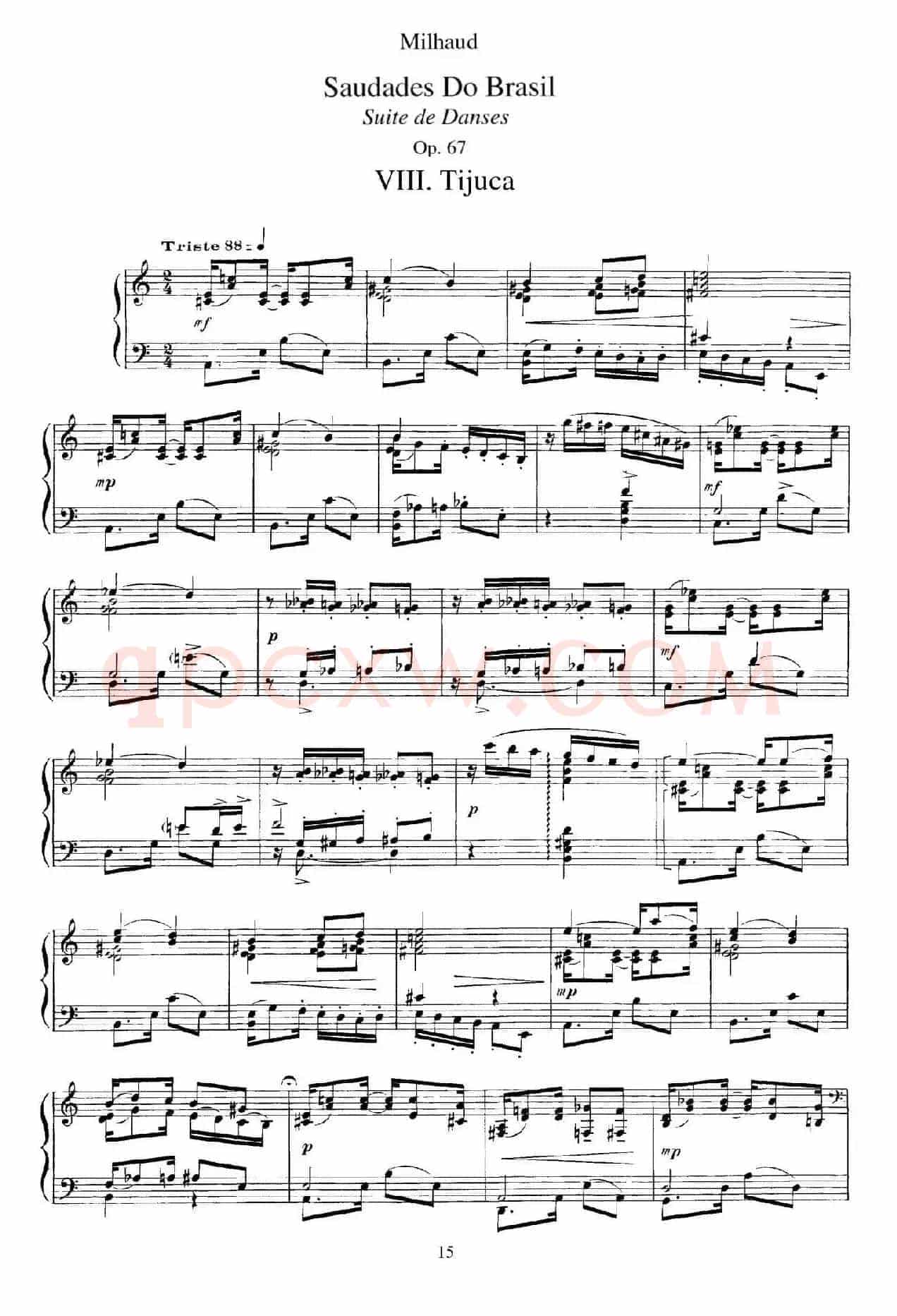 Saudados do Brasil Op.67（巴西回忆·Ⅷ）