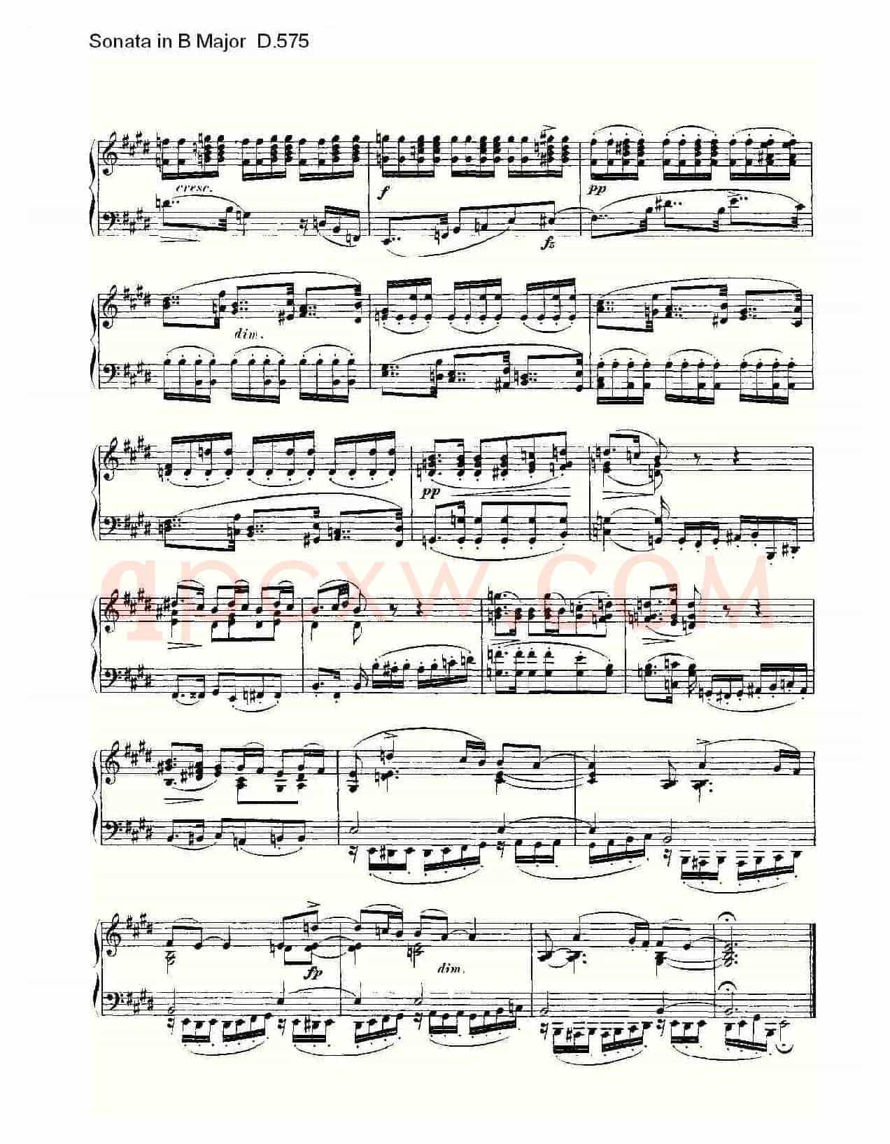 Sonata in B Major D.575（B大调奏鸣曲 D.575）
