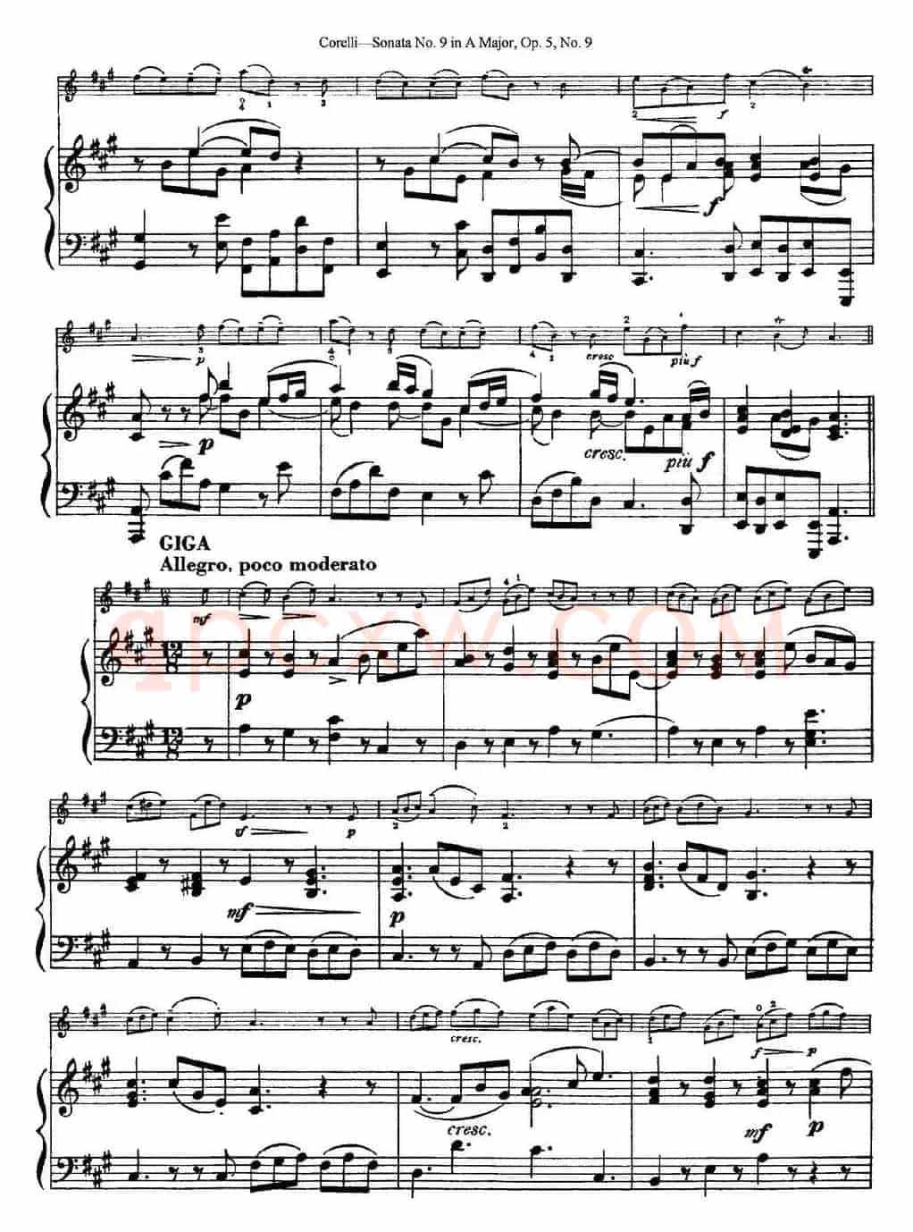 Sonata No.9 in A Major Op.5 No.9（小提琴+钢琴伴奏）