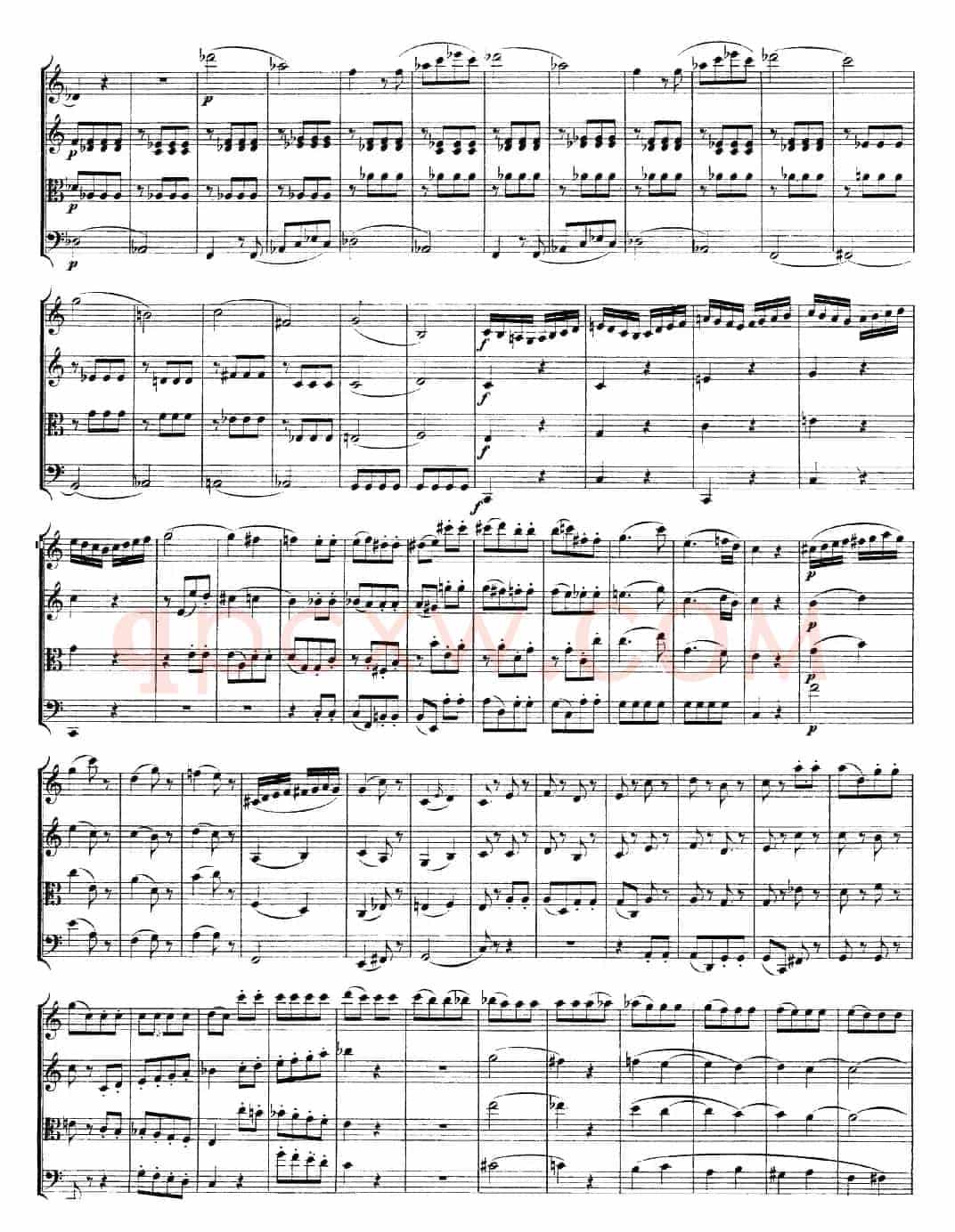 Mozart《Quartet No.19 in C Major,K.465》（总谱）