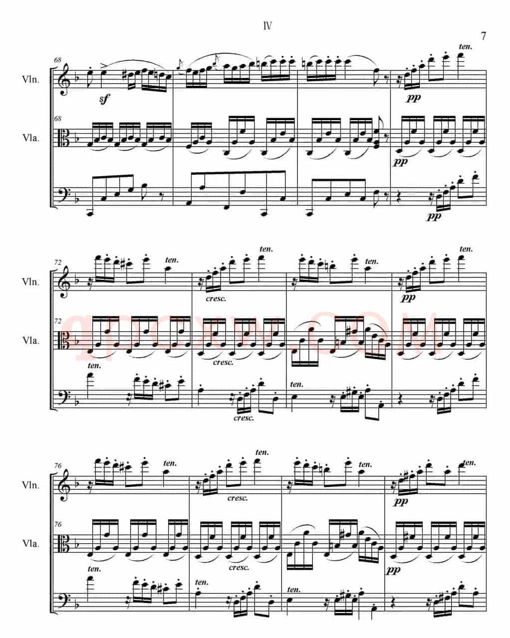 Serenate（String Trio）（D大调弦乐三重奏Op.8,IV）