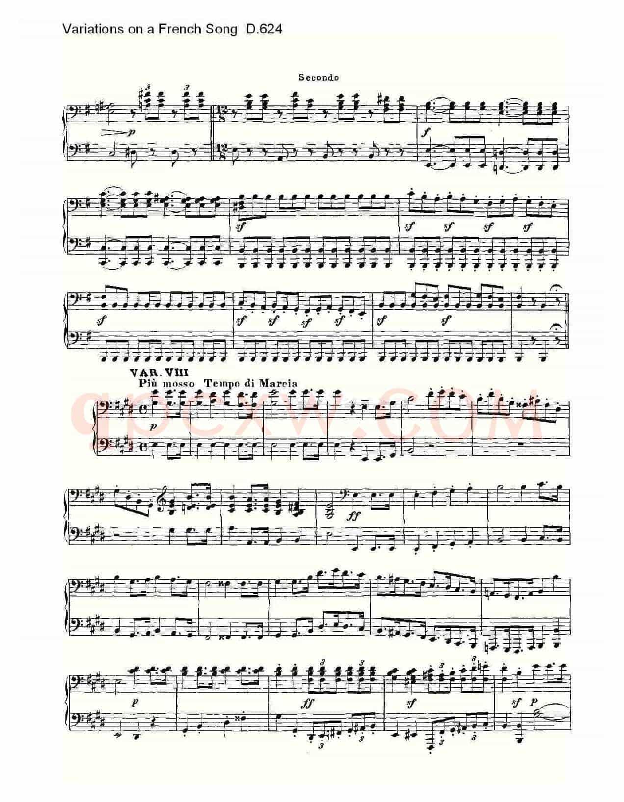 Variations on a French Song D.624(法国歌曲变鸣曲 D.624)