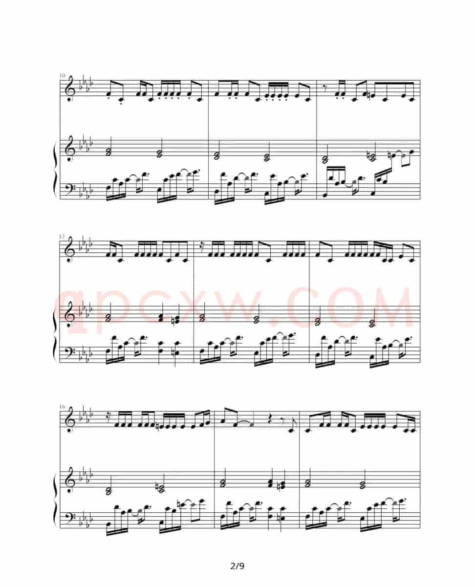 夜曲（周杰伦作曲、巴特尔编配版、钢琴伴奏谱）