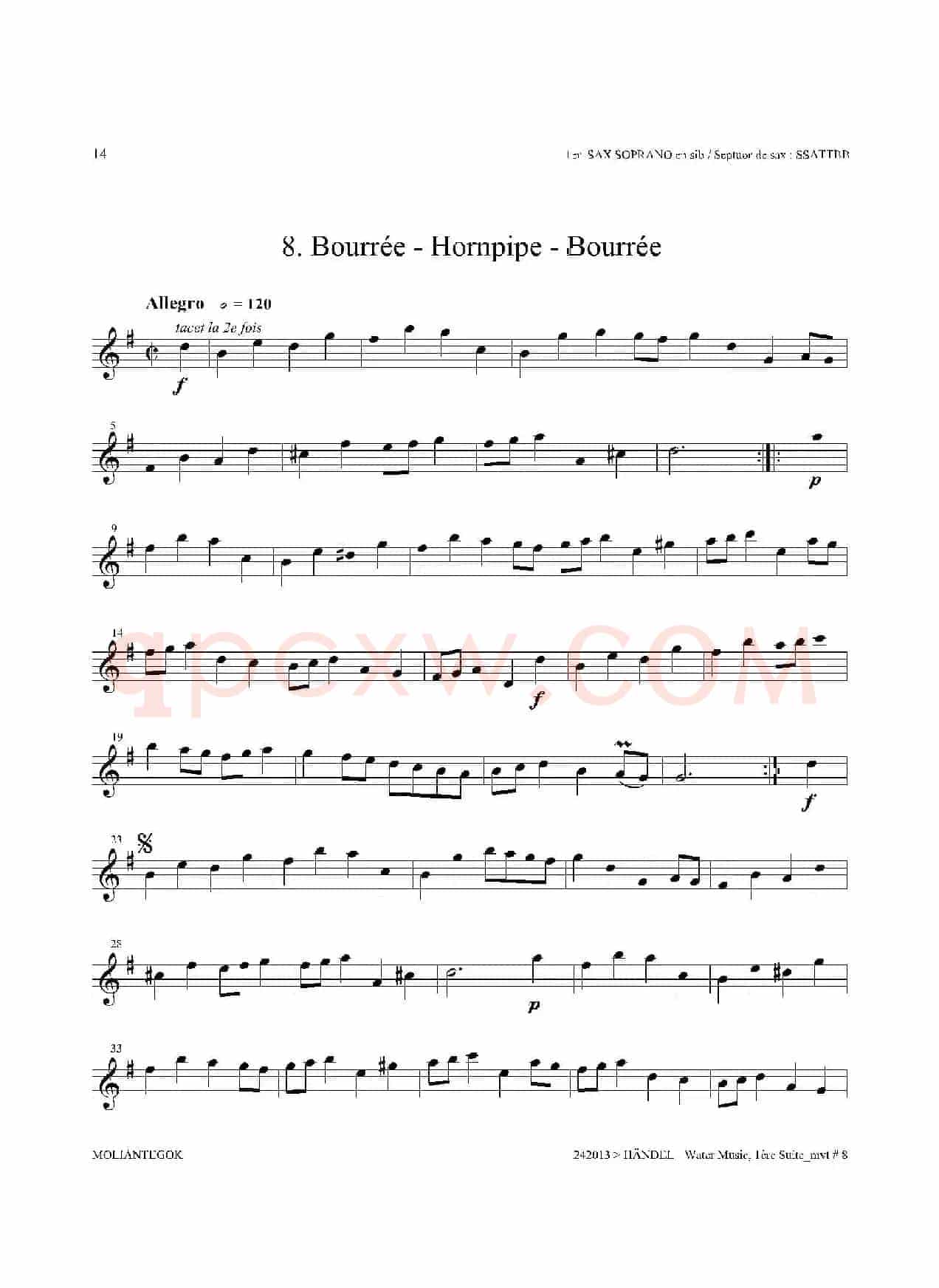 Water Music（HWV.348 No.1）（第一高音萨克斯）