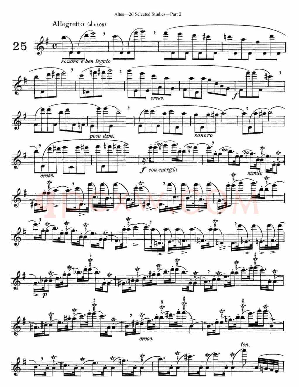 阿尔泰斯26首精选长笛练习曲（NO.25）