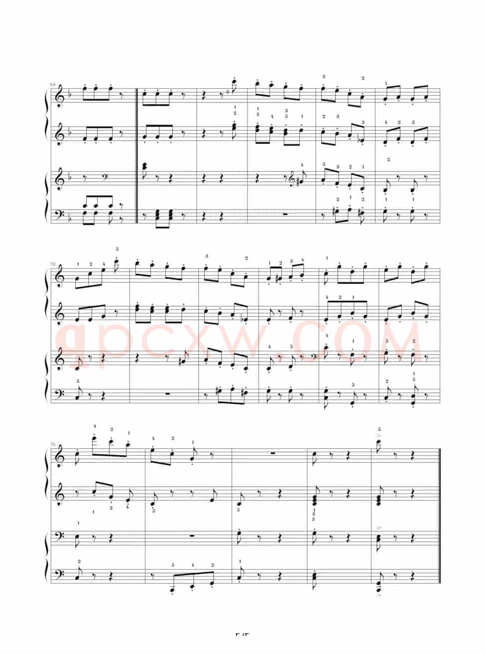 拨弦拨尔卡舞曲(四手联弹)