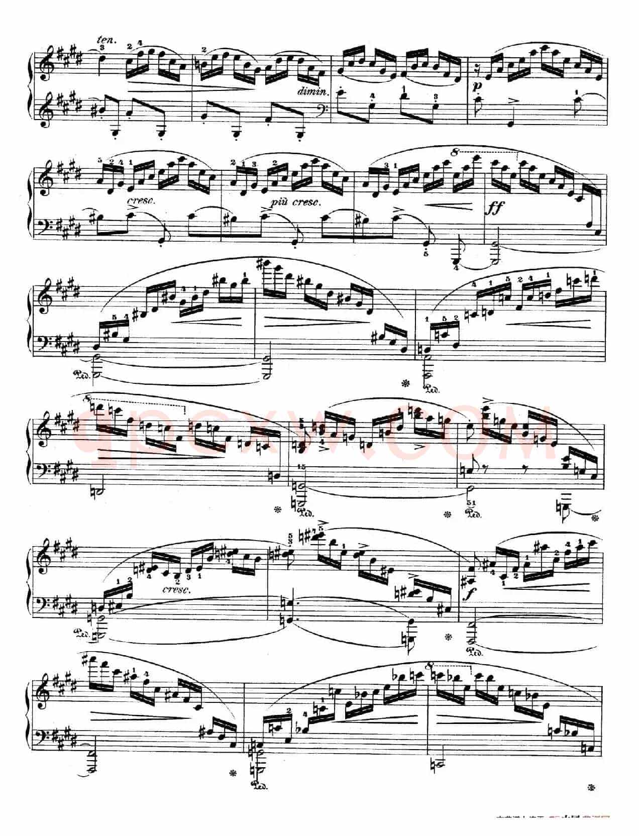 e小调第一钢琴协奏曲 Op.11((钢琴独奏版·第三乐章)