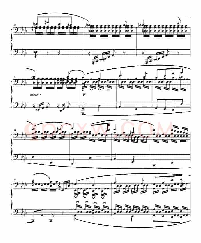 c小调第八钢琴奏鸣曲第二乐章（Op.13 “悲怆”）