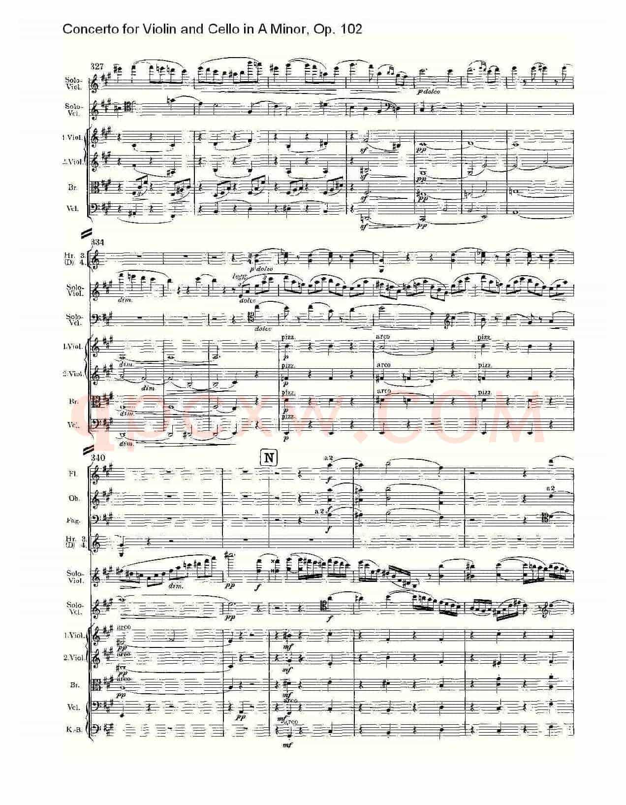 A小调小提琴与大提琴协奏曲, Op.102第一乐章