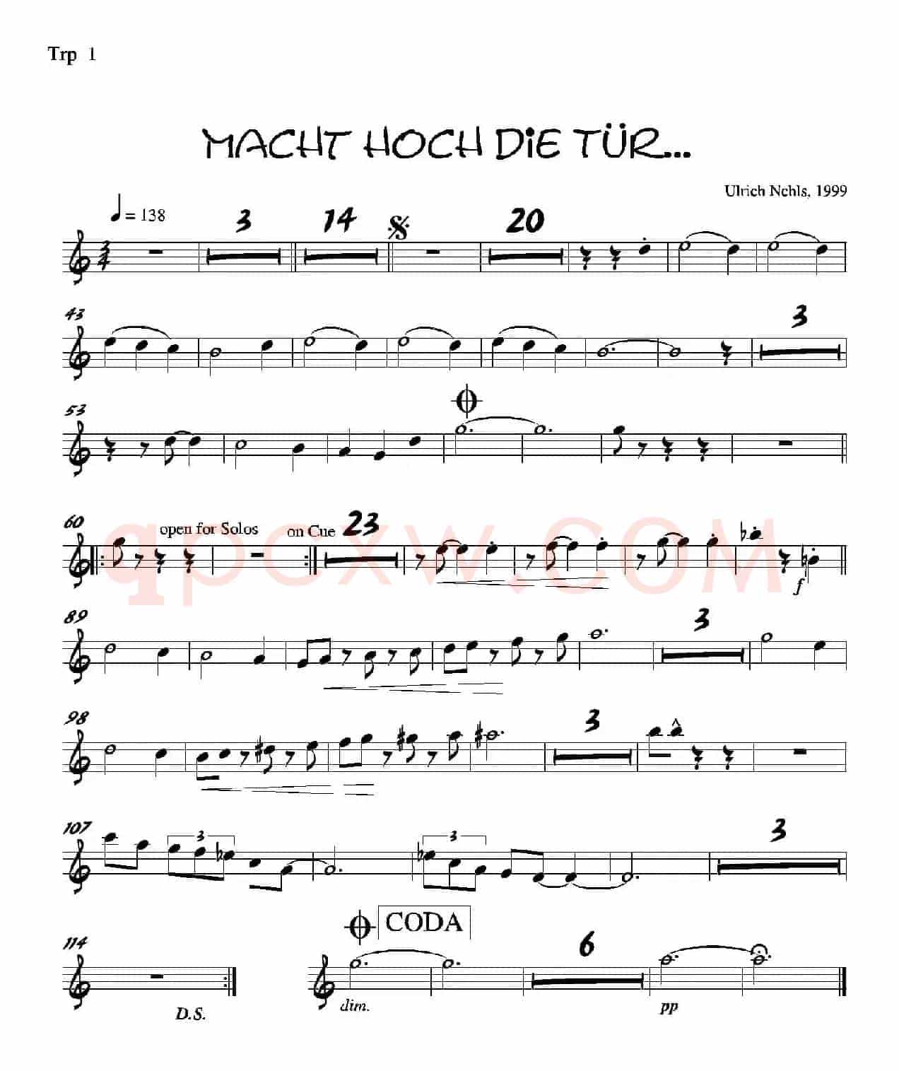 Macht Hoch Die Tru…（第一长号分谱）