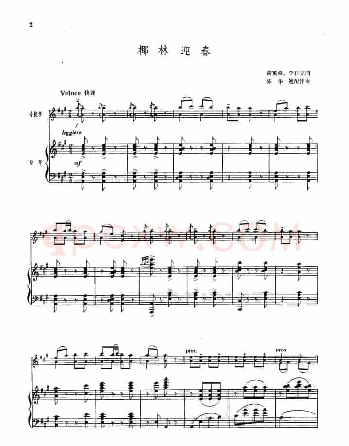 椰林迎春（小提琴+钢琴伴奏）