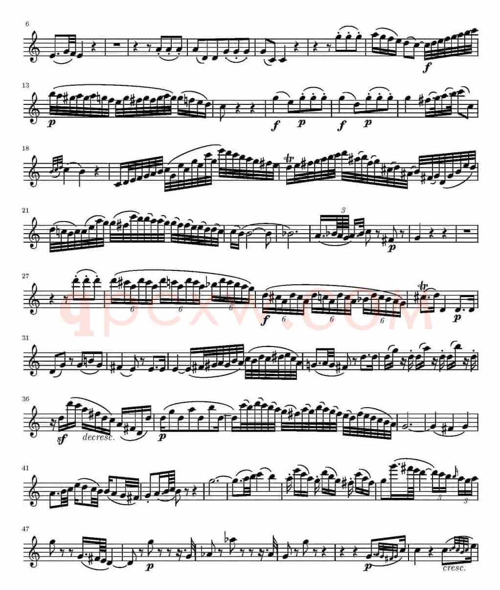 String Quartet KV.387（弦乐四重奏第一小提琴分谱）