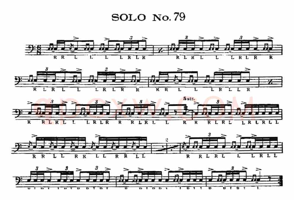 美国军鼓 SOLO No.76-80（爵士鼓谱）