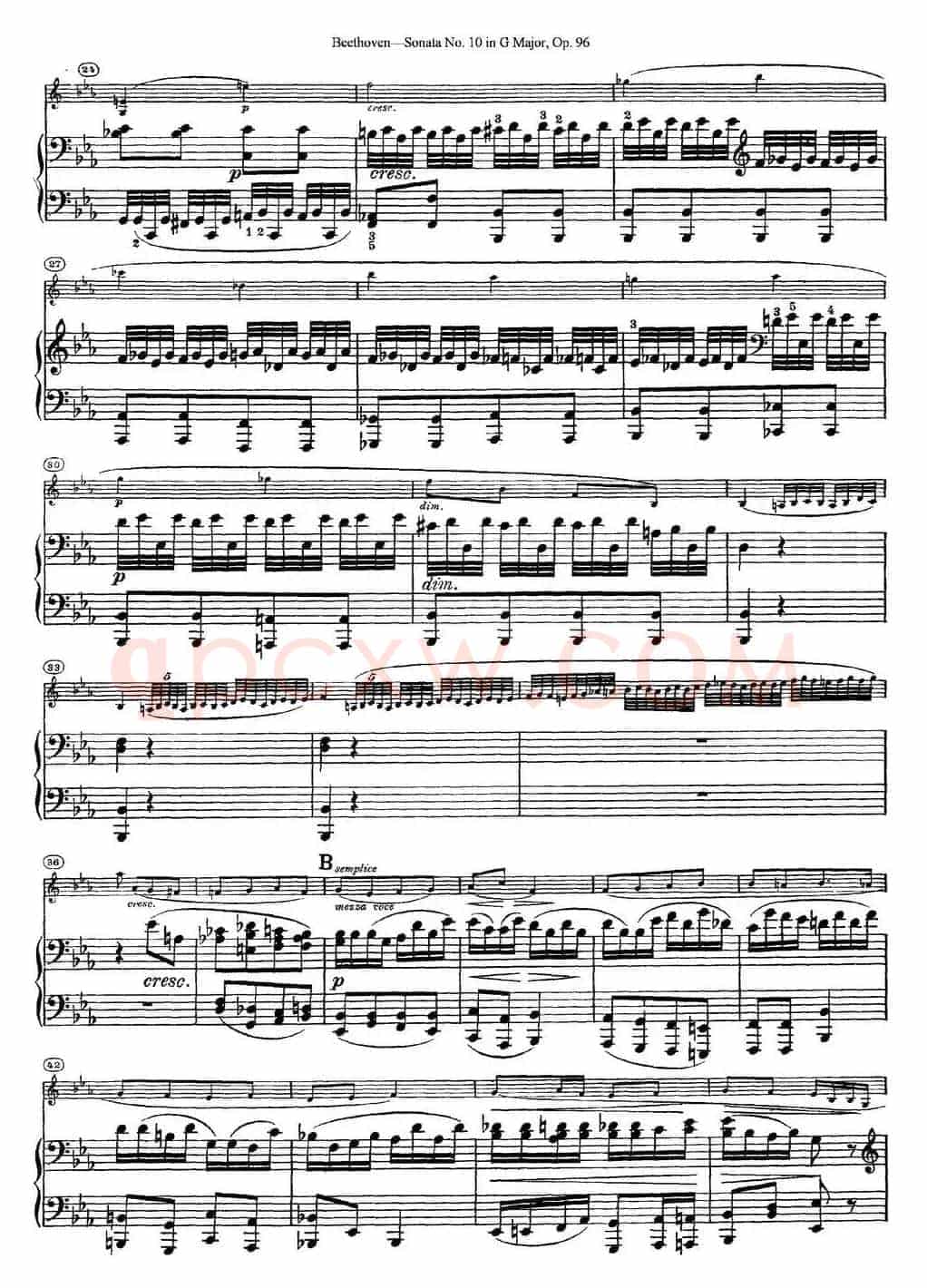 Violin Sonata No.10 in G Major Op.96（小提琴+钢琴伴奏）