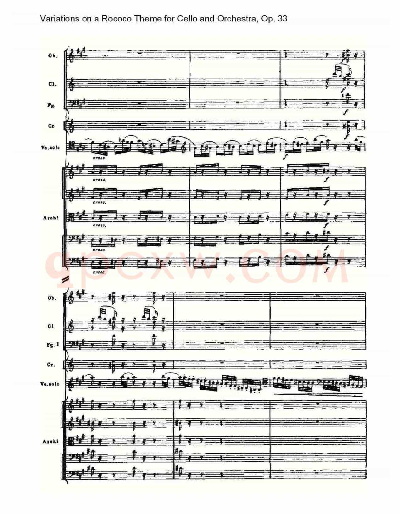 大提琴与管弦乐洛可可主题a小调变奏曲, Op.33(二)