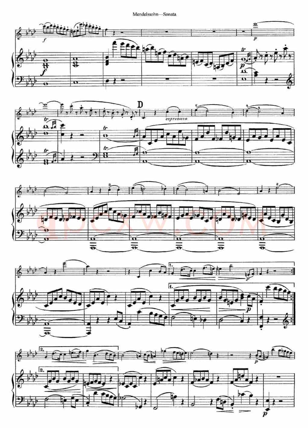 Mendelssohn Violin Sonata（小提琴+钢琴伴奏）