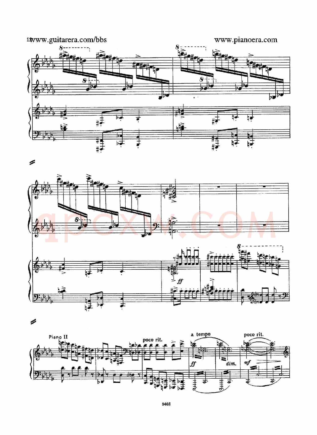 Piano Concerto in D-flat Major Op.37(降D大调钢琴协奏曲·Ⅰ·双钢琴)
