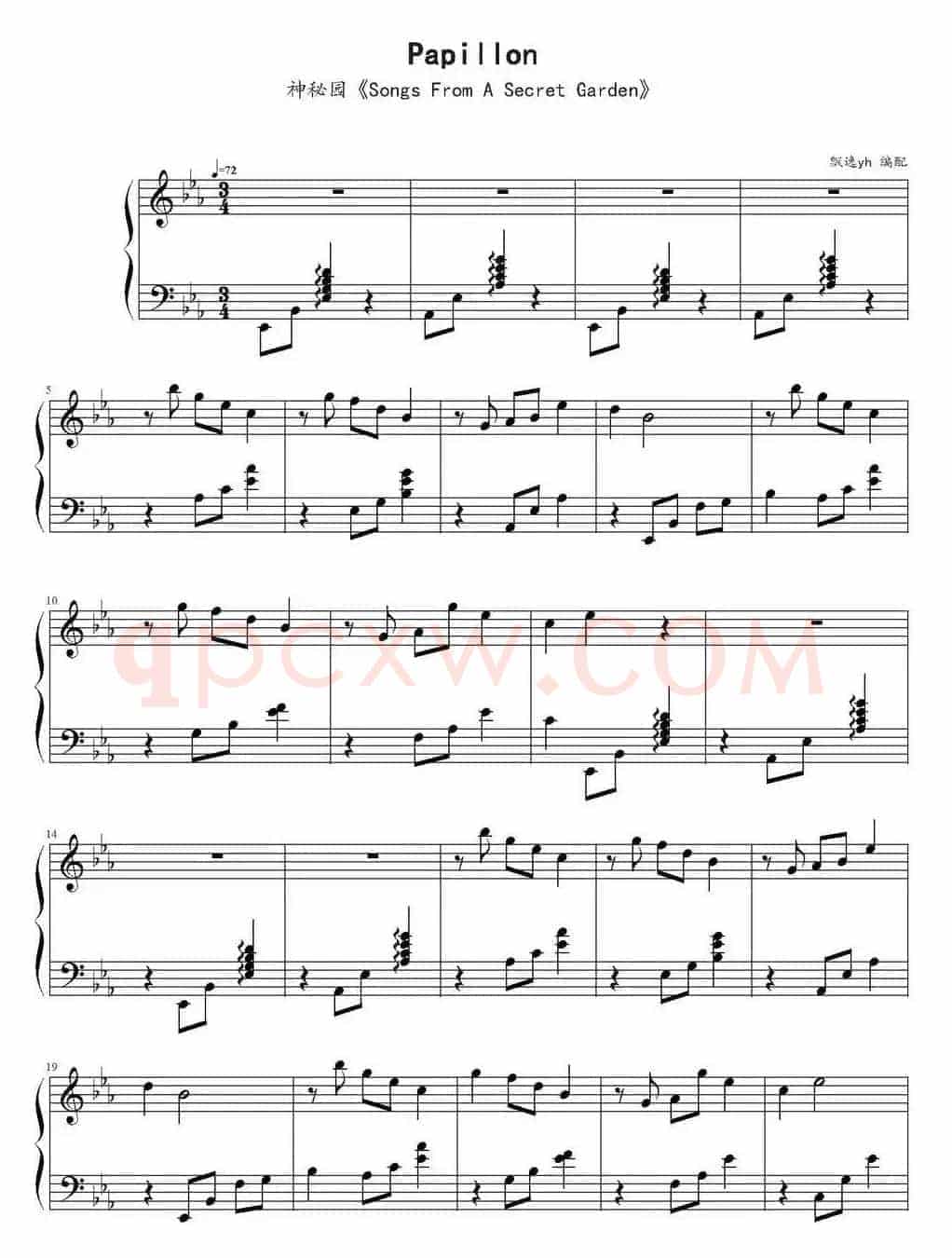 Papillon（选自《Songs From A Secret Garden》）