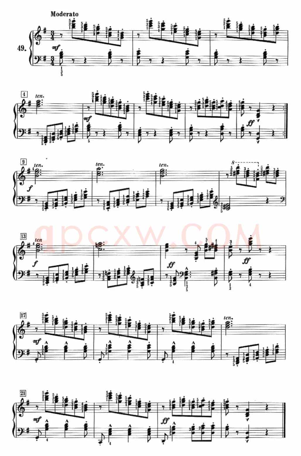 50首莱蒙钢琴练习曲 作品37（NO.49）