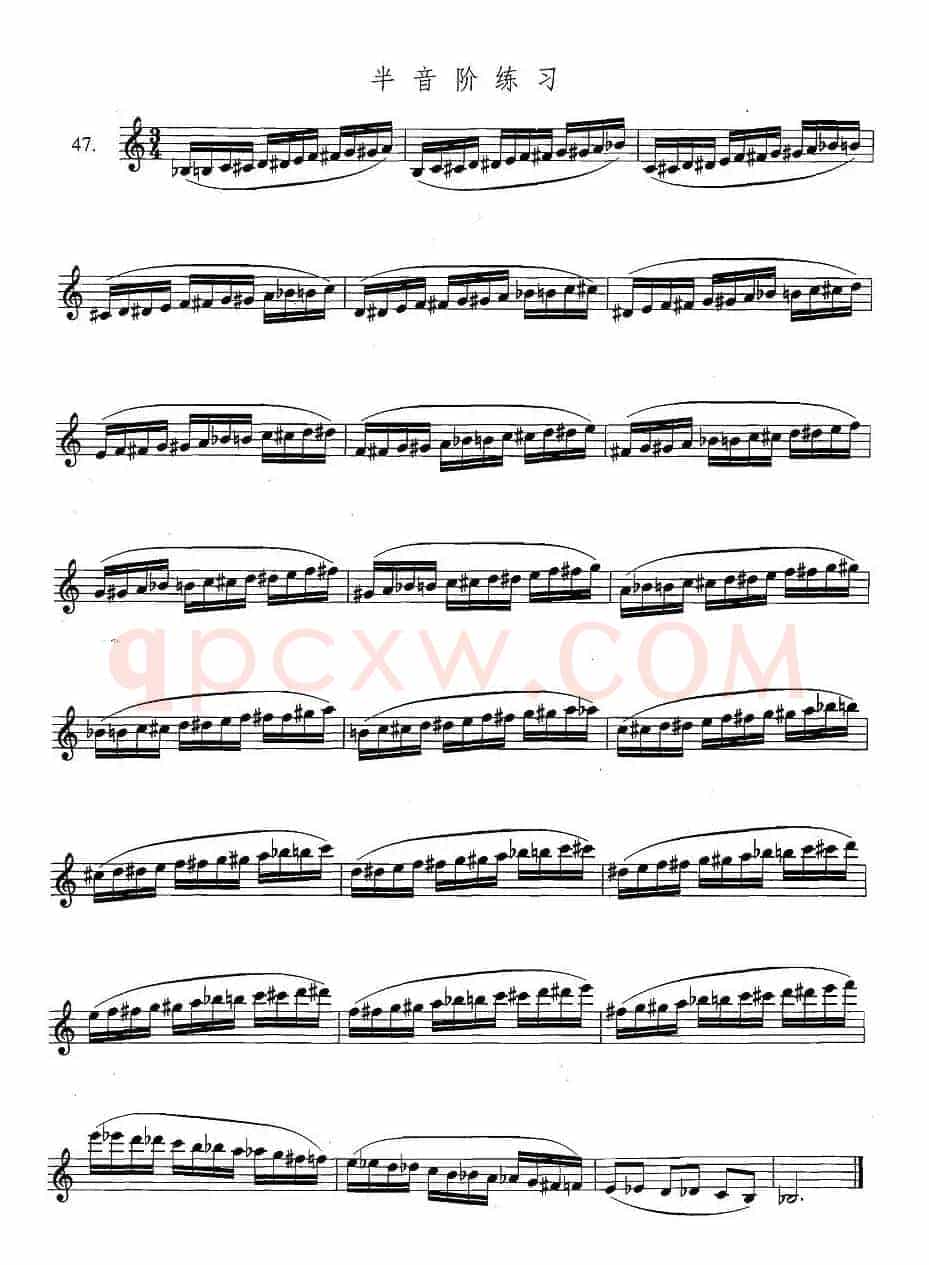 萨克斯练习曲合集（3—47）半音阶练习