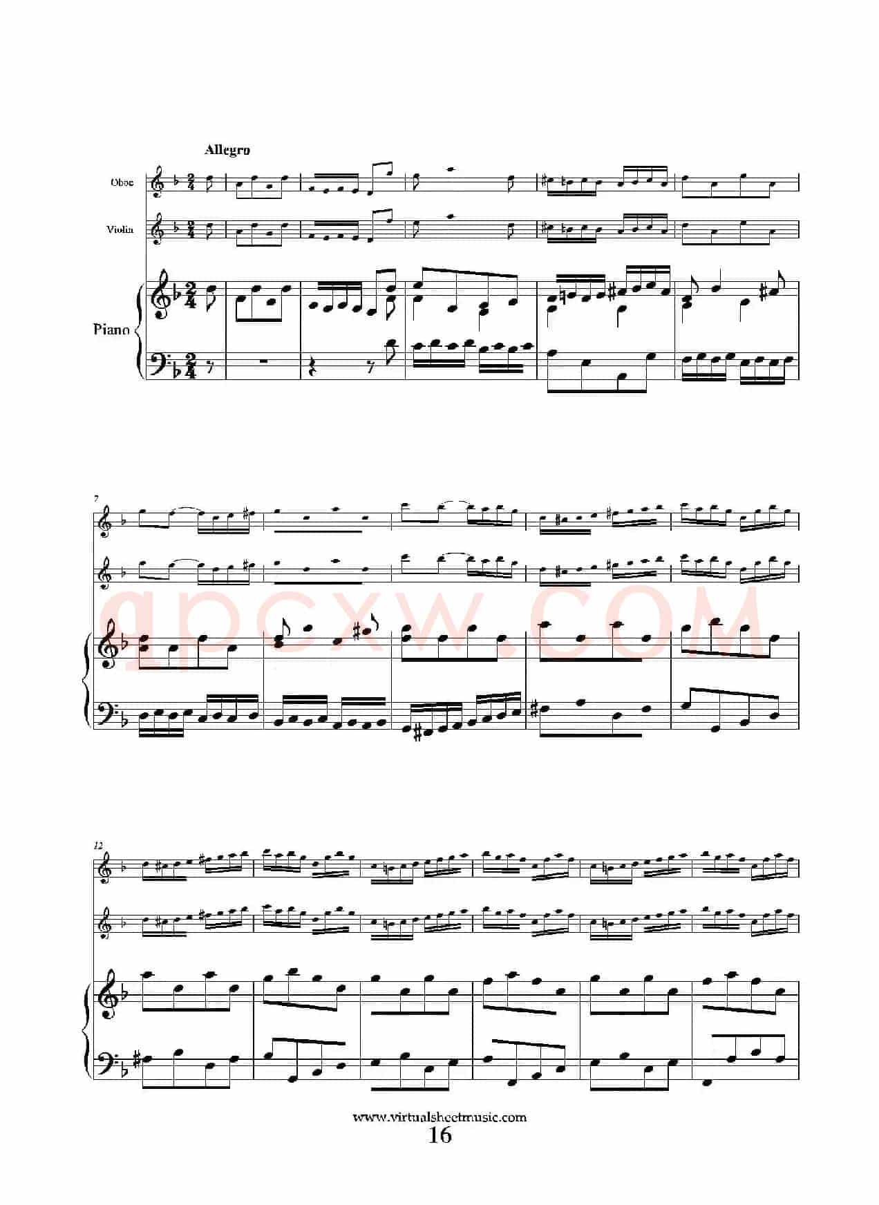 Concerto in D minor（双簧管+小提琴+钢琴伴奏）