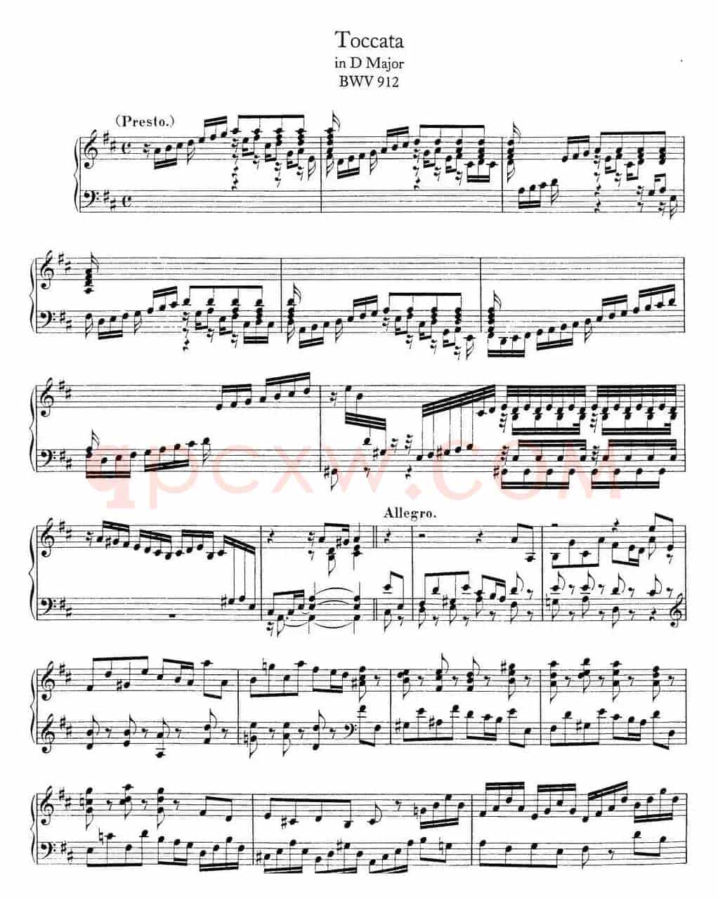Toccata BWV 912(7首托卡塔·No.3 D大调)