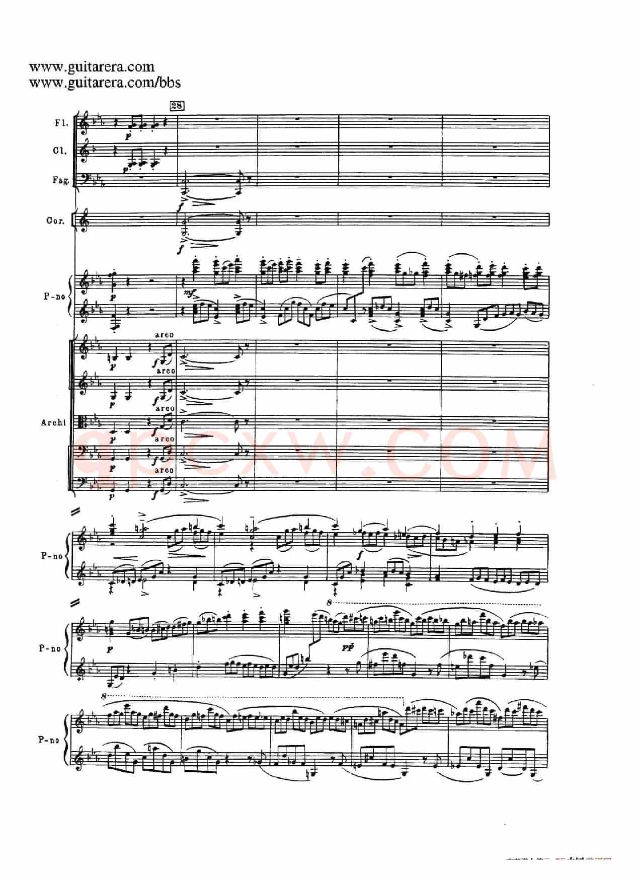 c小调第二钢琴协奏曲 Op.18（第三乐章总谱P1——12）