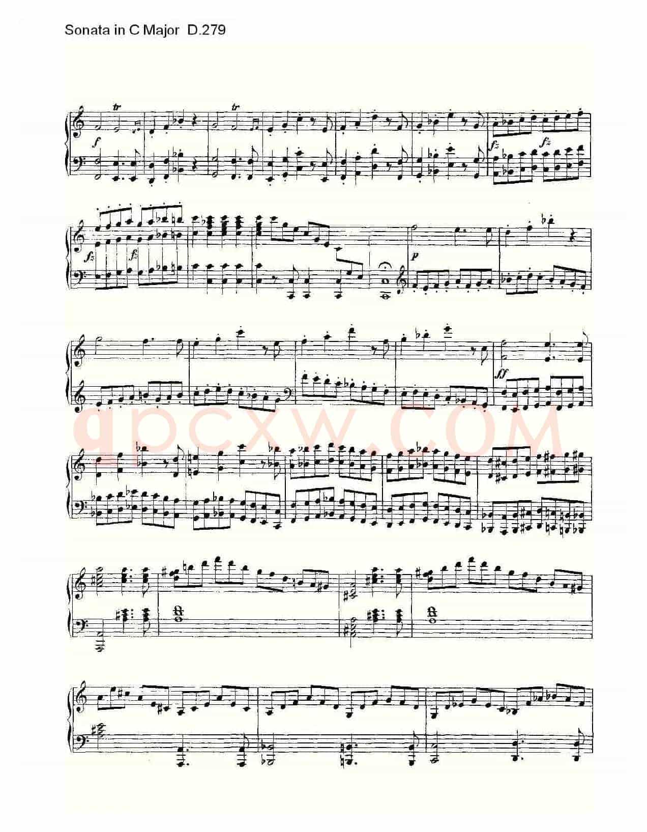 Sonata in C Major D.279（C大调奏鸣曲 D.279）