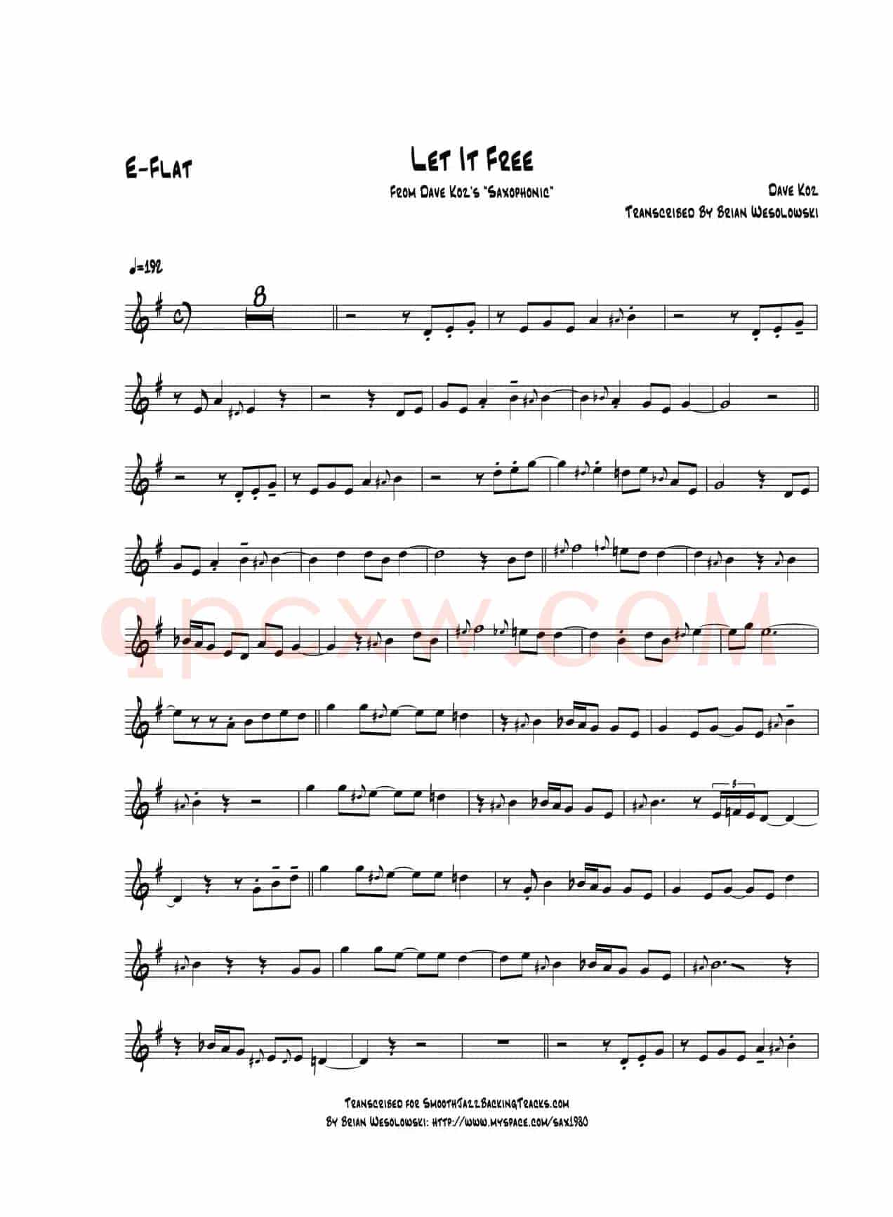 Let It Free（中音萨克斯）