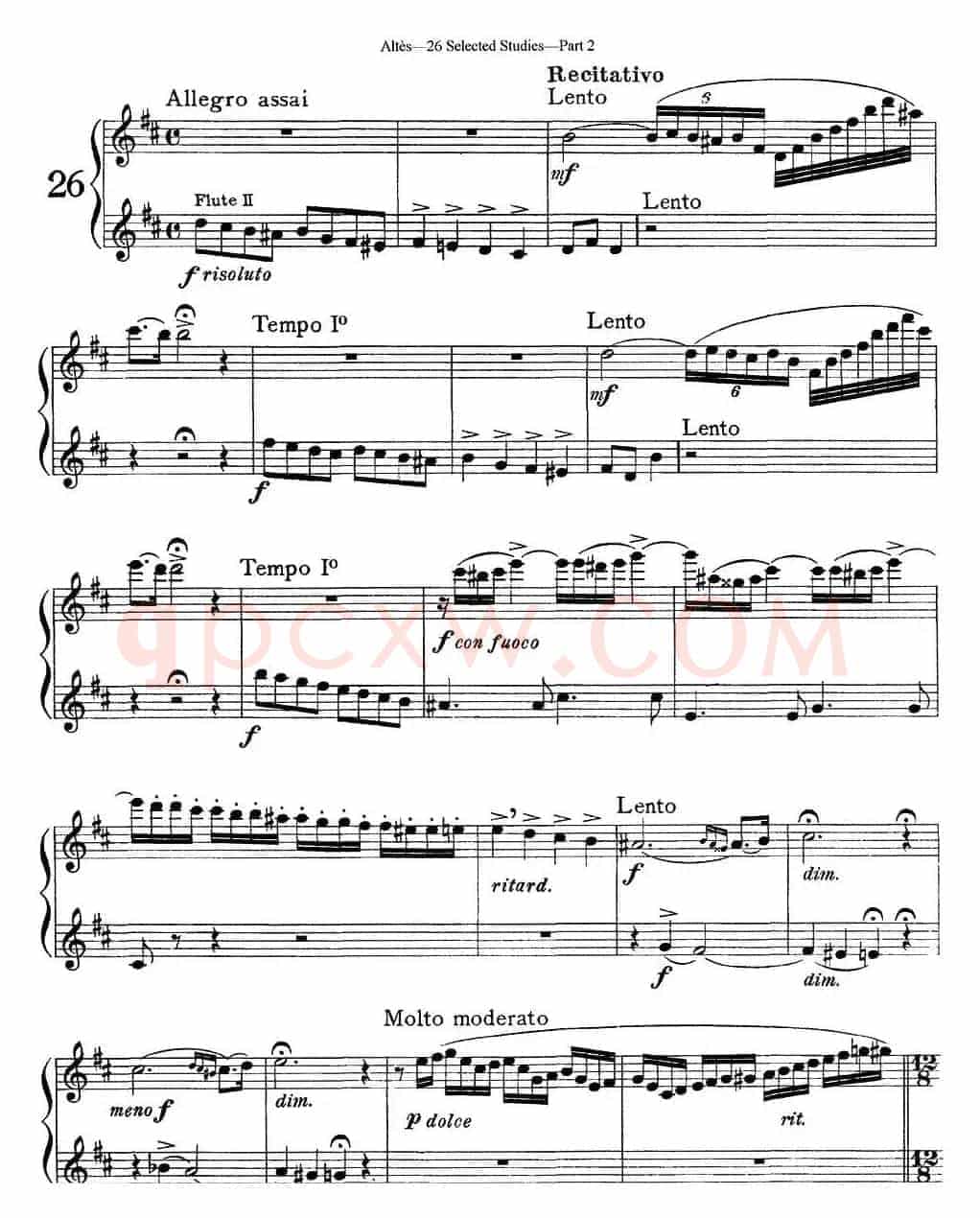 阿尔泰斯26首精选长笛练习曲（NO.26）