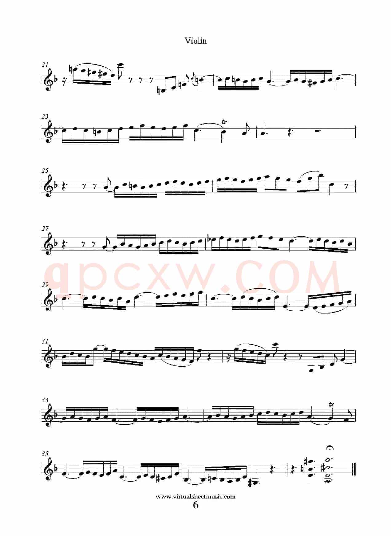 Concerto in D minor（小提琴分谱）