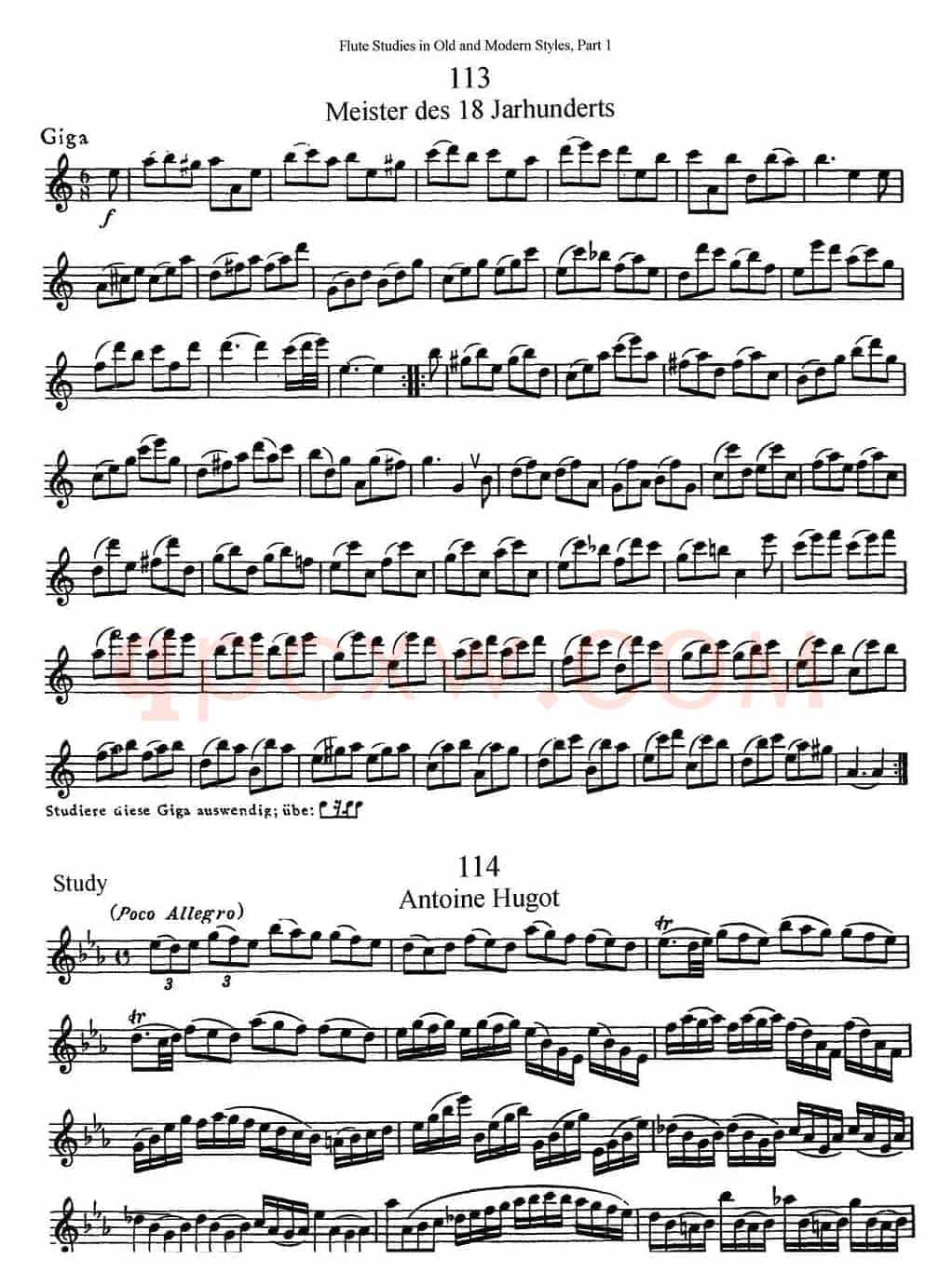 斯勒新老风格长笛练习重奏曲（第一部分）（NO.113-NO.115）