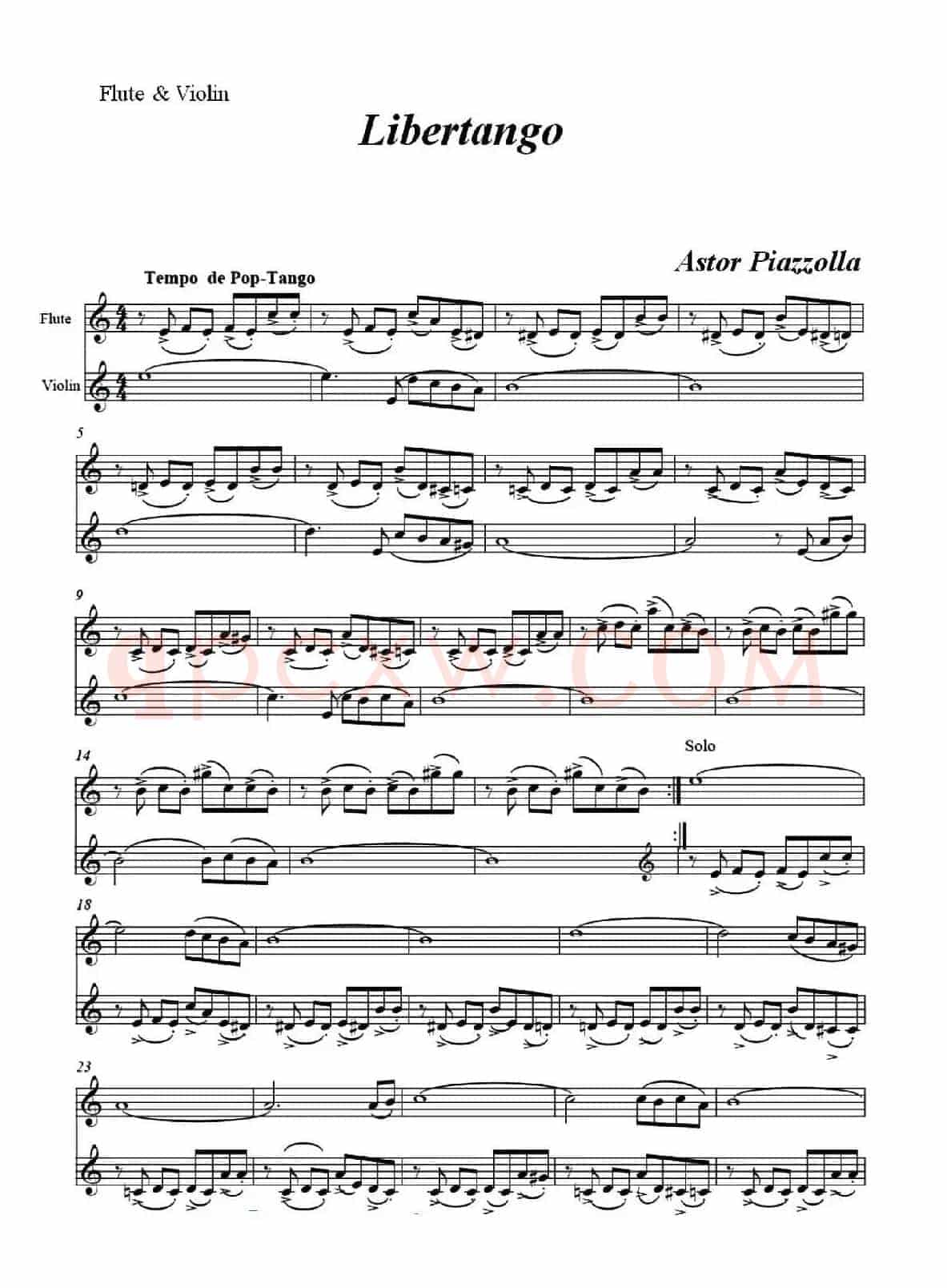 Libertango（长笛+小提琴二重奏）