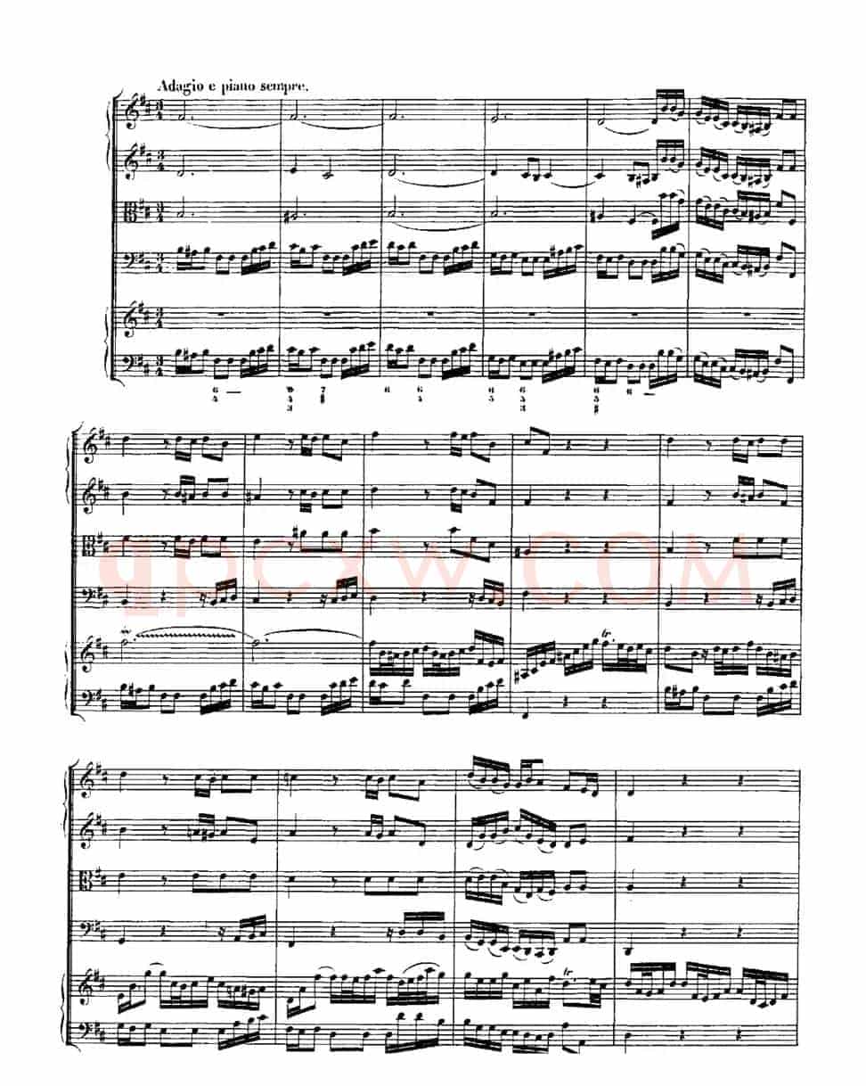 Harpsichd Concerto in D Maj BWV 1054(D大调第三号古钢琴协奏曲·总谱)