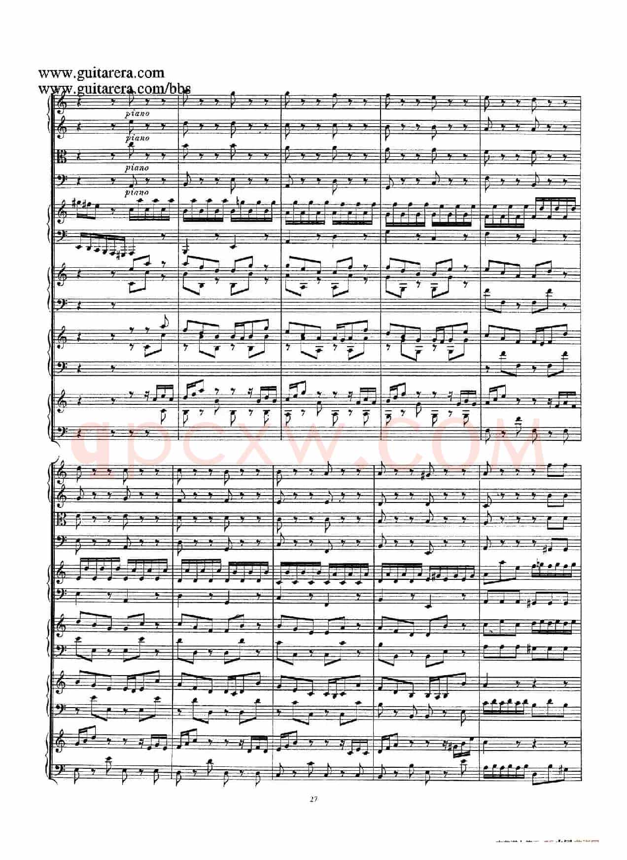 为四架古钢琴而作的a小调协奏曲 BWV 1065(总谱)