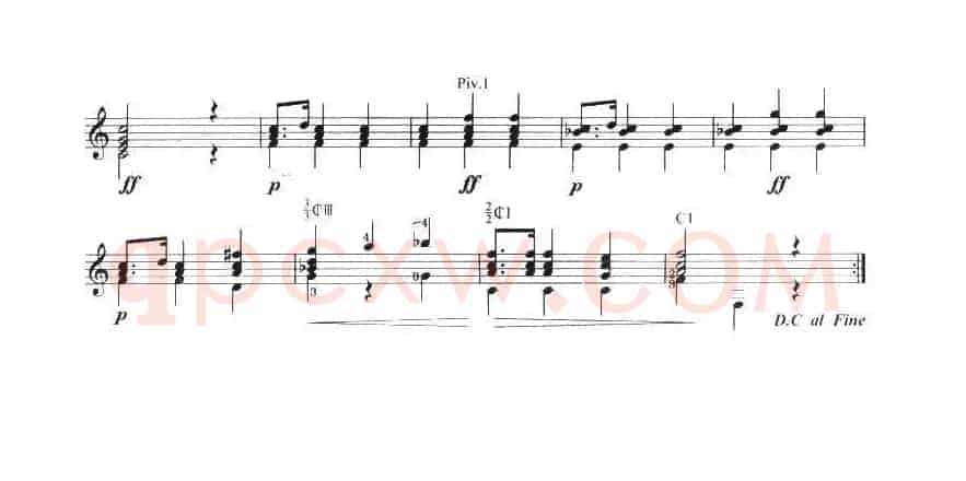 古典吉他考级三级外国乐曲B组（4首）