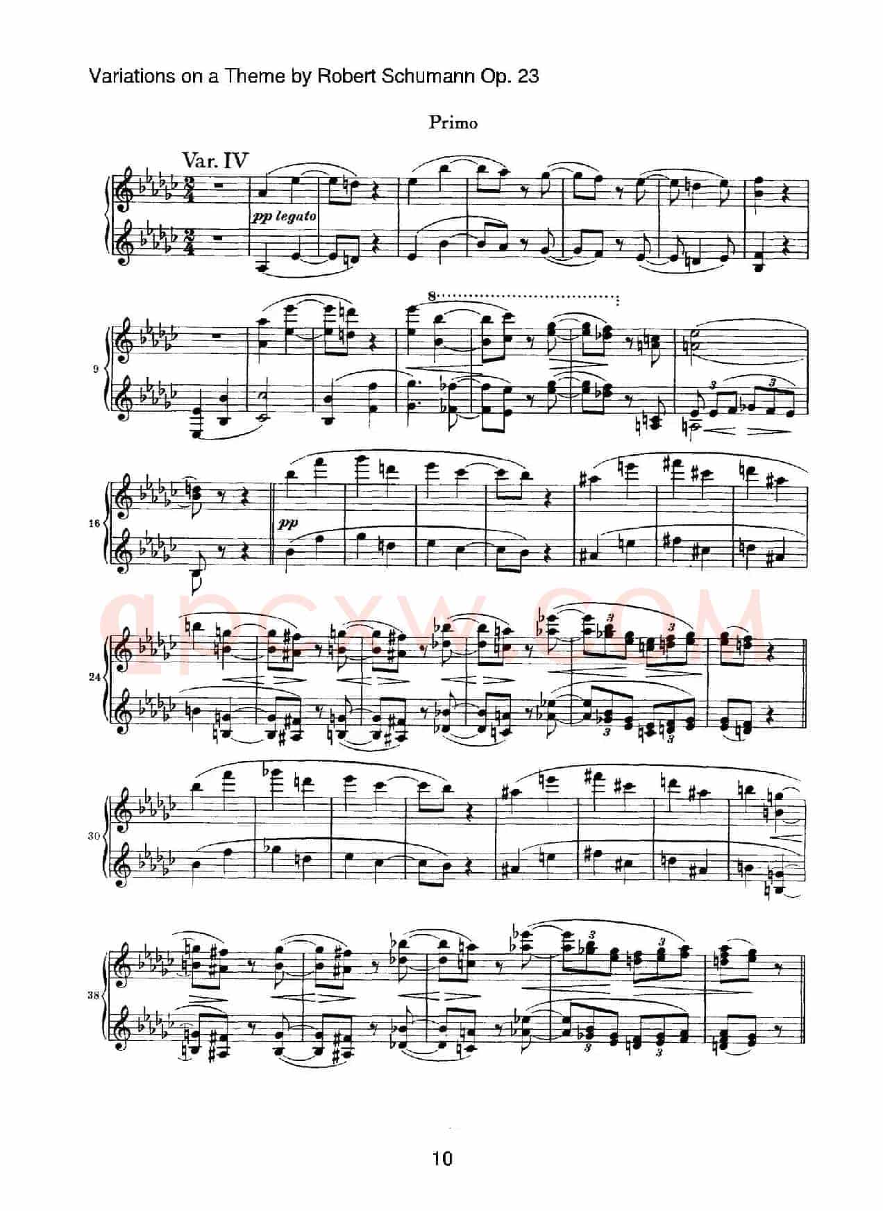 Variations on a Theme by Robert Schumann Op.23(舒曼主题变奏曲)(四手联弹)