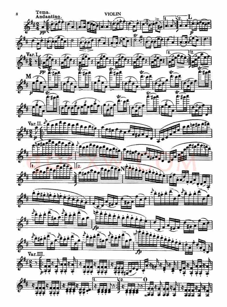 TROUT QUINTET（鳟鱼五重奏）（小提琴分谱）