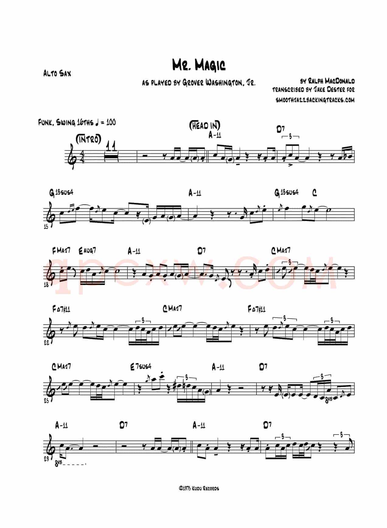 Mr Magic（中音萨克斯）