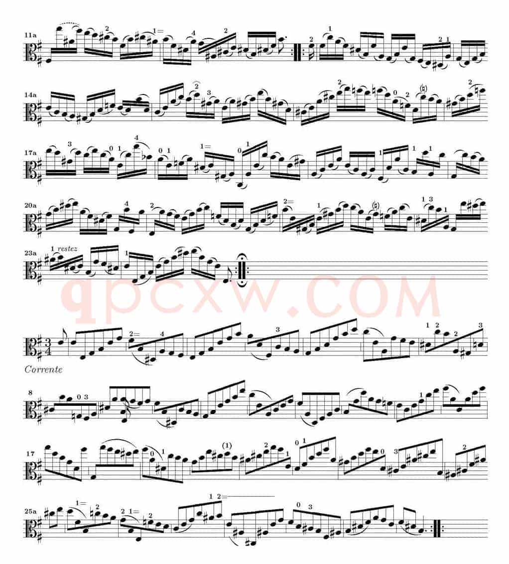 Bach Sonata BWV1002（无伴奏小提琴组曲）